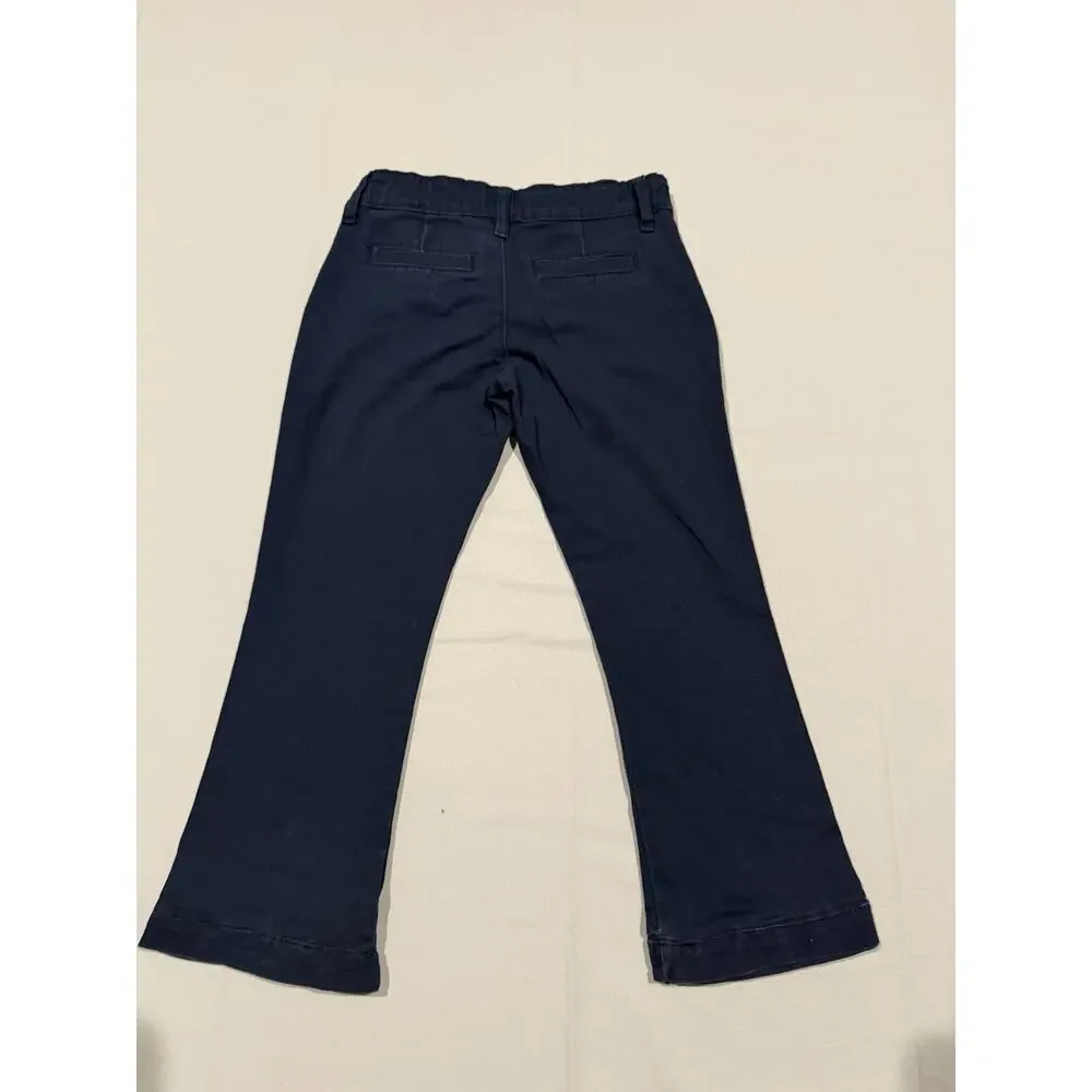 Old Navy Girls Bootcut Stretch Pants Navy Size 7 Cotton Blend Zip/Button
